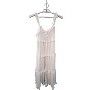 J Crew nwt keyhole maxi dress womens size Large white pink knit